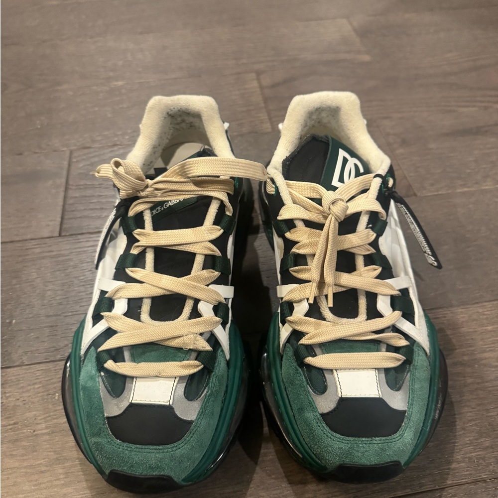 Dolce & Gabbana Green and White Athletic Shoes